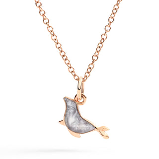 Charm Foca Oro 9K smalto perlato grigio