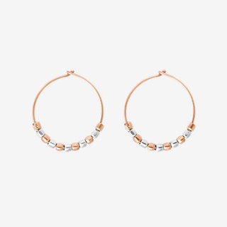 Mini Granelli Earrings 9K Rose Gold and Silver