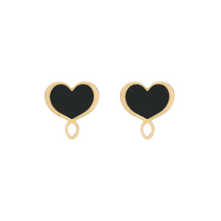 Yellow Black Lobe Earrings