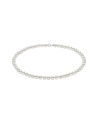 Girocollo In Oro Bianco 18 KT Perle Coltivate  5/5,5. Charm Stella