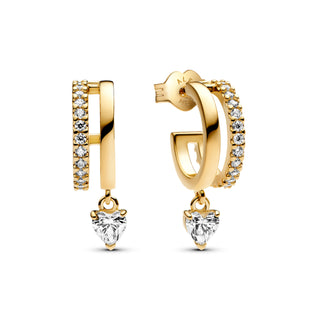 Cerchi Aperti con Cuore Charm Pendente