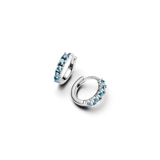 Small Blue Crystal Hoop Earrings