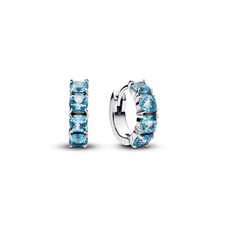 Blue Crystal Hoop Earrings