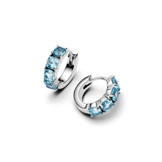 Blue Crystal Hoop Earrings