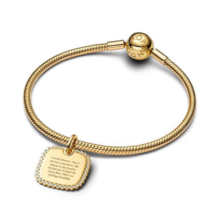 Charm Pendente Medaglia Quadrata Luminosa da incidere