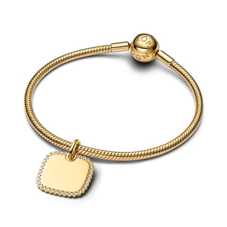 Charm Pendente Medaglia Quadrata Luminosa da incidere