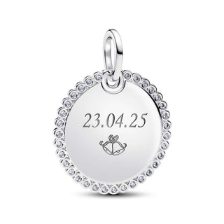 Charm Pendente Medaglia Luminosa da incidere