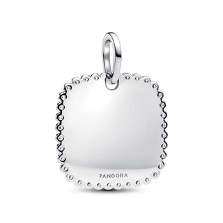 Charm Pendente Medaglia Quadrata Luminosa da incidere