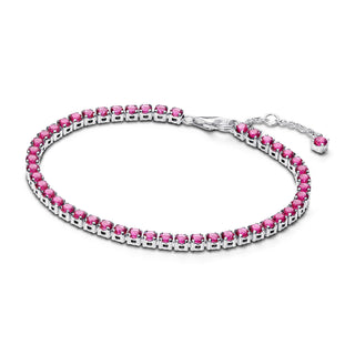 Dark Pink Crystal Tennis Bracelet