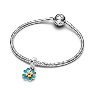 Rotating Four Leaf Clover Pendant Charm - with Lab Created Diamond
