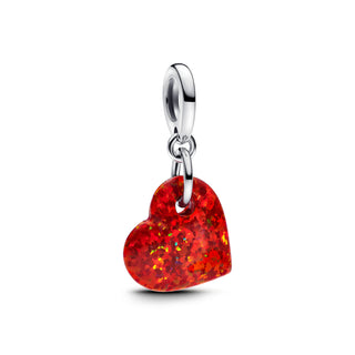 Charm Charm Pendente Cuore Opale Rosso