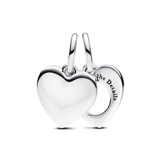 Charm Pendente Cuore con Lente di Ingrandimento da incidere