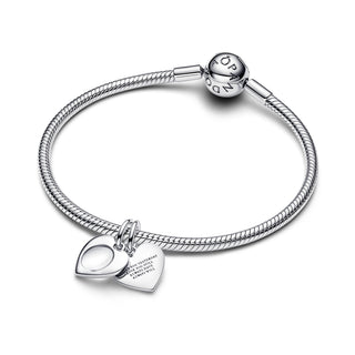 Charm Pendente Cuore con Lente di Ingrandimento da incidere
