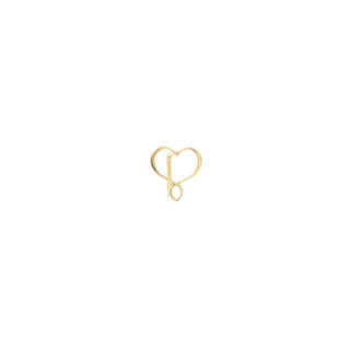 18Kt Heart Lobe Earring