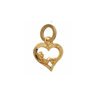 Charm Cupid on Golden Heart