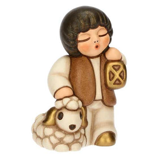 Bimbo Con Lanterna In Ceramica Presepe Classico