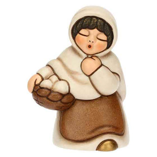 Woman with Basket of Ceramic Eggs Classic Nativity Scene
