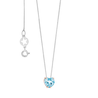 Collana in Oro rosa e Topazio Azzurro Cuore