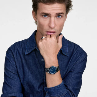 Iconic Paradigma Link S 40 Blue Bezel Blue Enamel Watch