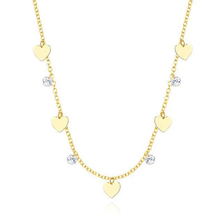 9KT Hearts and Diamonds Necklace