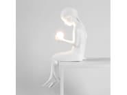Resin Sculpture With Led Light "Inner Glow_S" Girl