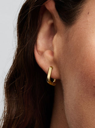 Wraparound Line Square Hoop Earrings