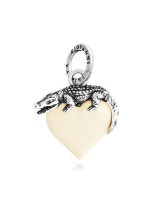 Charm Cuore Coccodrillo Avorio