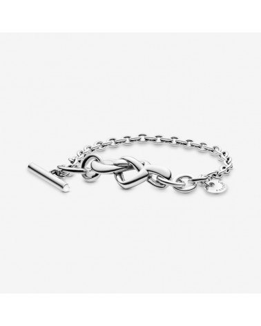 Knotted Heart T-Bar Bracelet