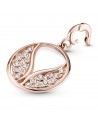 Angel wings 14k rose gold-plated medallion with clear cubic