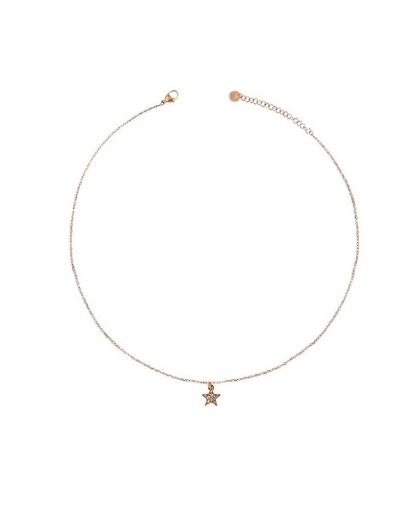 Choker Chain and Star Zircons in rose gold plated Silver