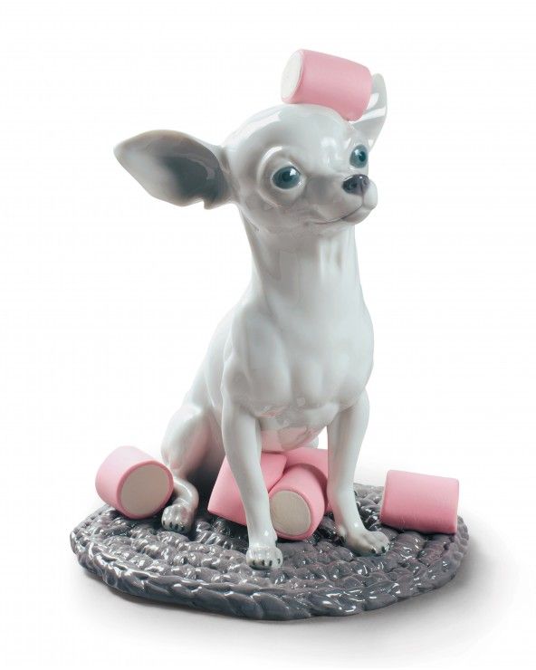 Lladrò Figurina chihuahua con marshmallows