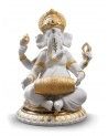 Lladrò Figurina ganesha con mridangam. Lustro oro