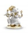 Lladrò Figurina ganesha con bansuri. Lustro oro