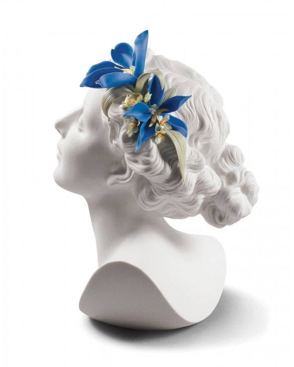 Lladrò Figurina busto donna daisy con fiori