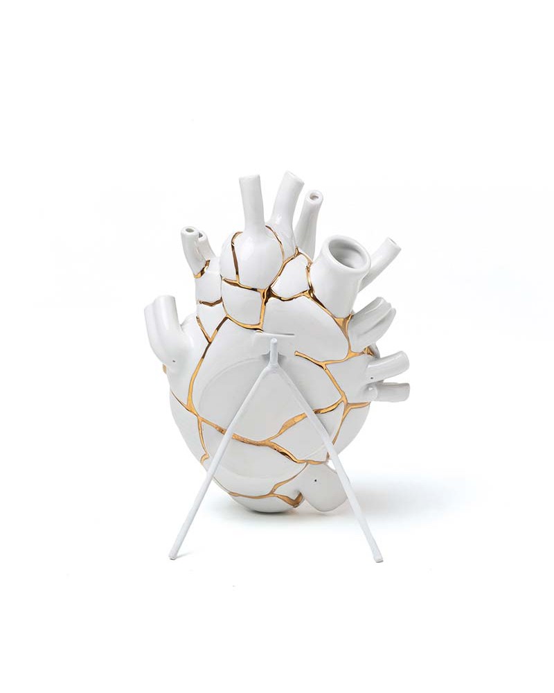 SELETTI vaso a forma di cuore LOVE IN BLOOM GLASS trasparente