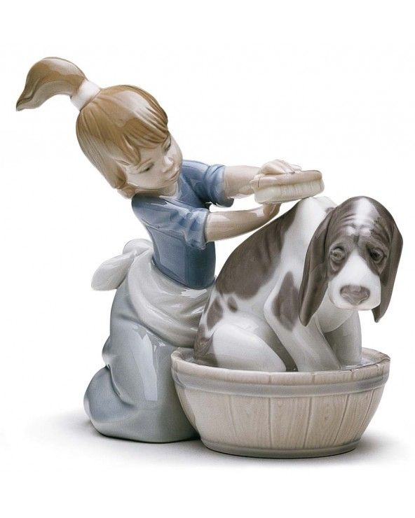 Lladrò Figurina il bagno del cane