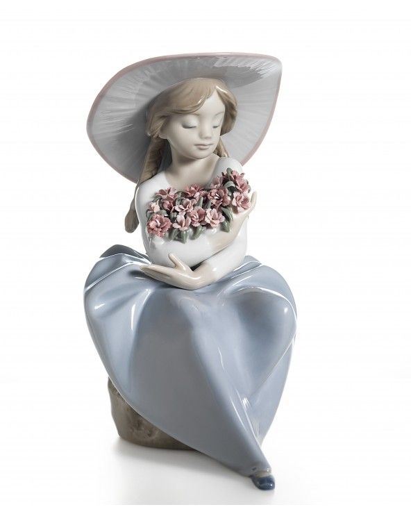 Lladrò Figurina bimba con fiori