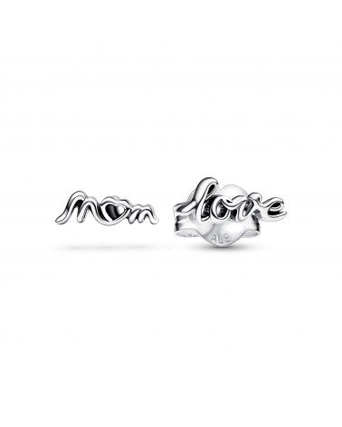 Pandora Love mum sterling silver stud earrings