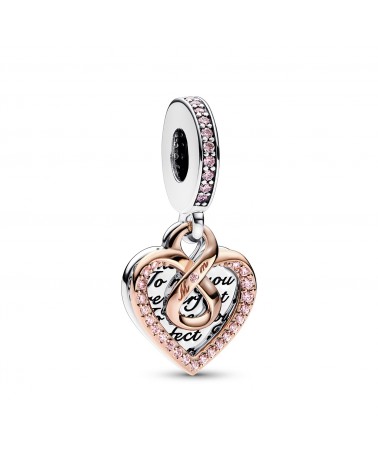 Pandora Heart sterling silver and 14k rose gold-plated double