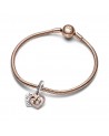 Pandora Heart sterling silver and 14k rose gold-plated double