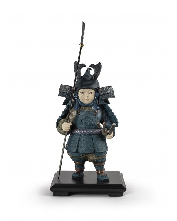 Lladrò Figura bambino samurai. Azzurro