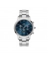 Orologio Iconic Chronograph Link argento e blu 44mm