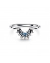 Pandora Celestial moon sterling silver ring with night blue