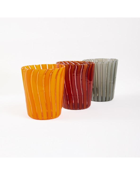 Set di 6 Bicchieri Millerighe in vetro di Murano - colori assortiti