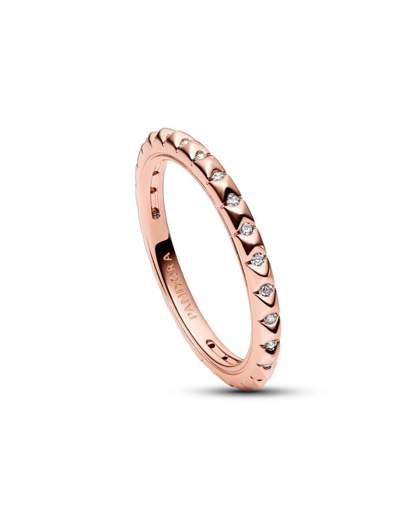 Pandora 14k Rose gold-plated pyramid studded ring- 182800C01