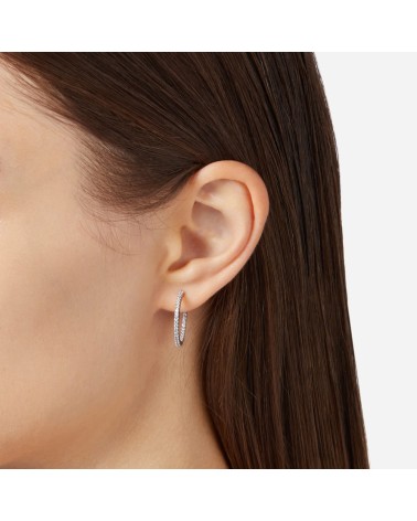 Chiara Ferragni Hoop Earrings Silver with white cubic zirconia