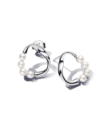 Pandora Silver Freshwater Cultured Pearl Earrings- 293276C01