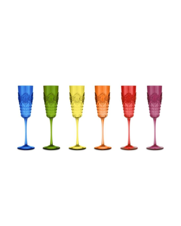 Baci Milano Set di 6 Flutes Champagne- BCSTGFLBAR01