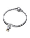 Pandora Two-tone Movable Monkey. Dangle Charm.- 763343C01