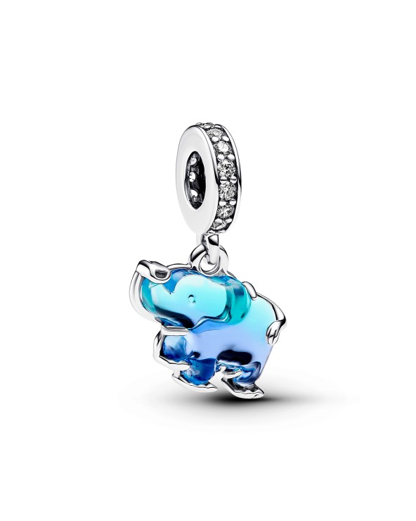 Pandora Charm Pendente Elefante Vetro di Murano Blu- 793339C01